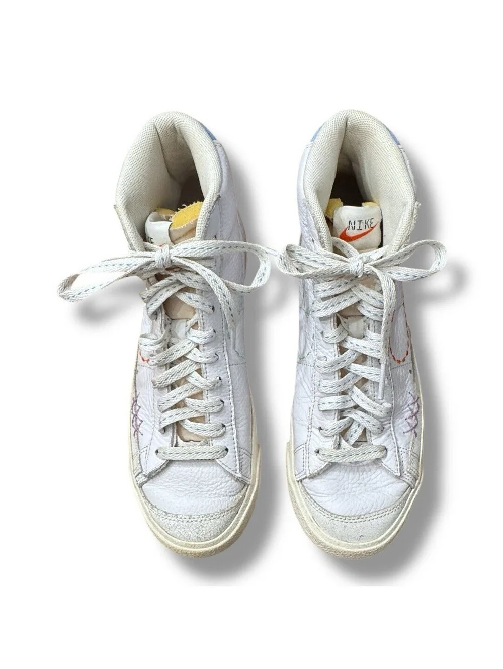 Nike Blazer Mid 77 White Orange Lilac Fashion Shoe DX2350-100 Women’s Size 7.5